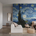 Starry Night by Van Gogh Repeatable Mural Wallpaper - room preview 02