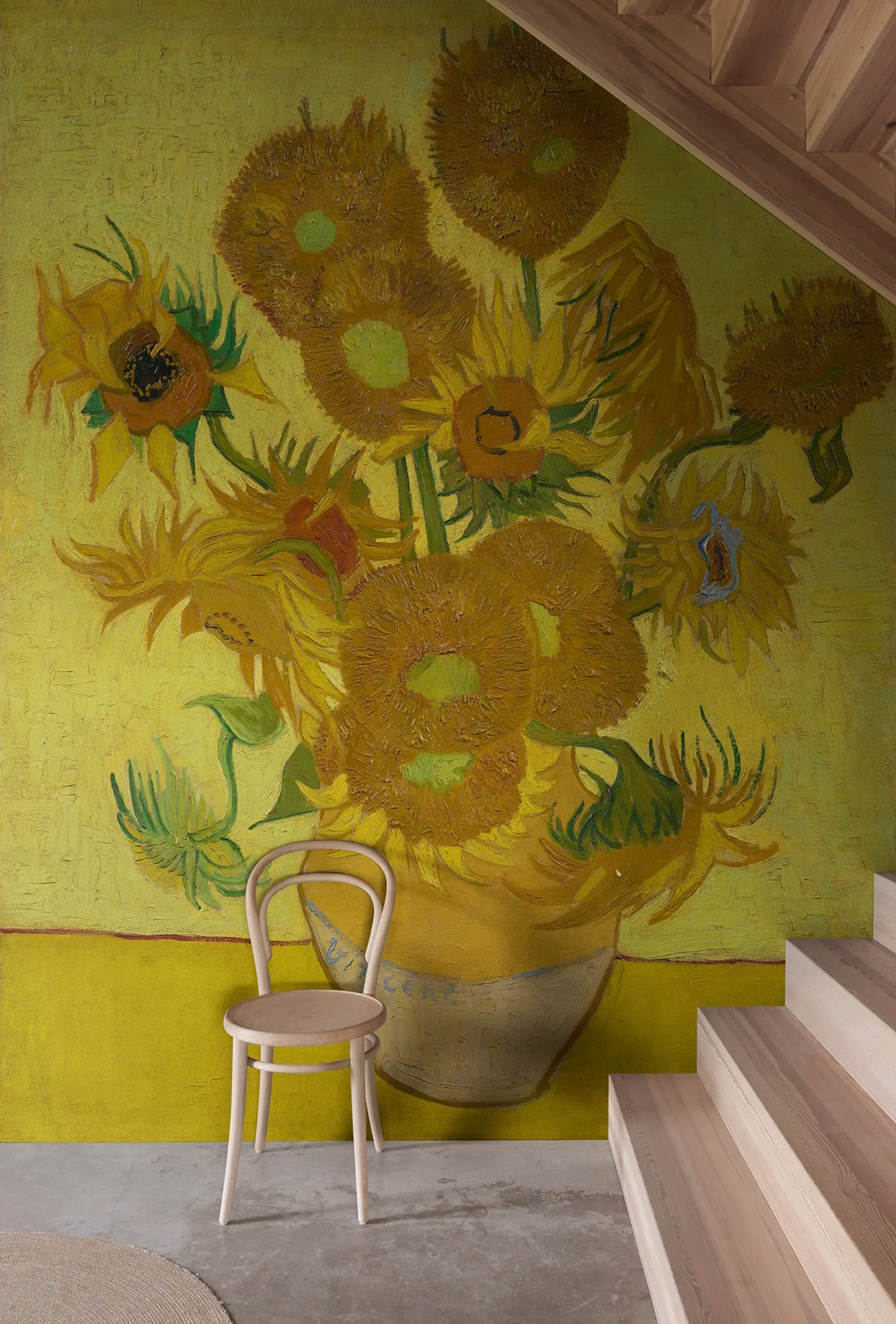 Sunflowers by Van Gogh Mural Wallpaper - room preview 02