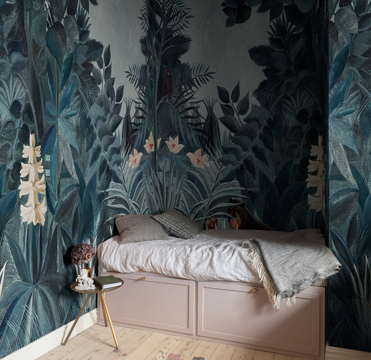 The Equatorial Jungle, Blue Mural Wallpaper - room preview 02