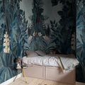 The Equatorial Jungle, Blue Mural Wallpaper - room preview 02