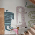 Funky Friends, Pastel Mural Wallpaper - room preview 02