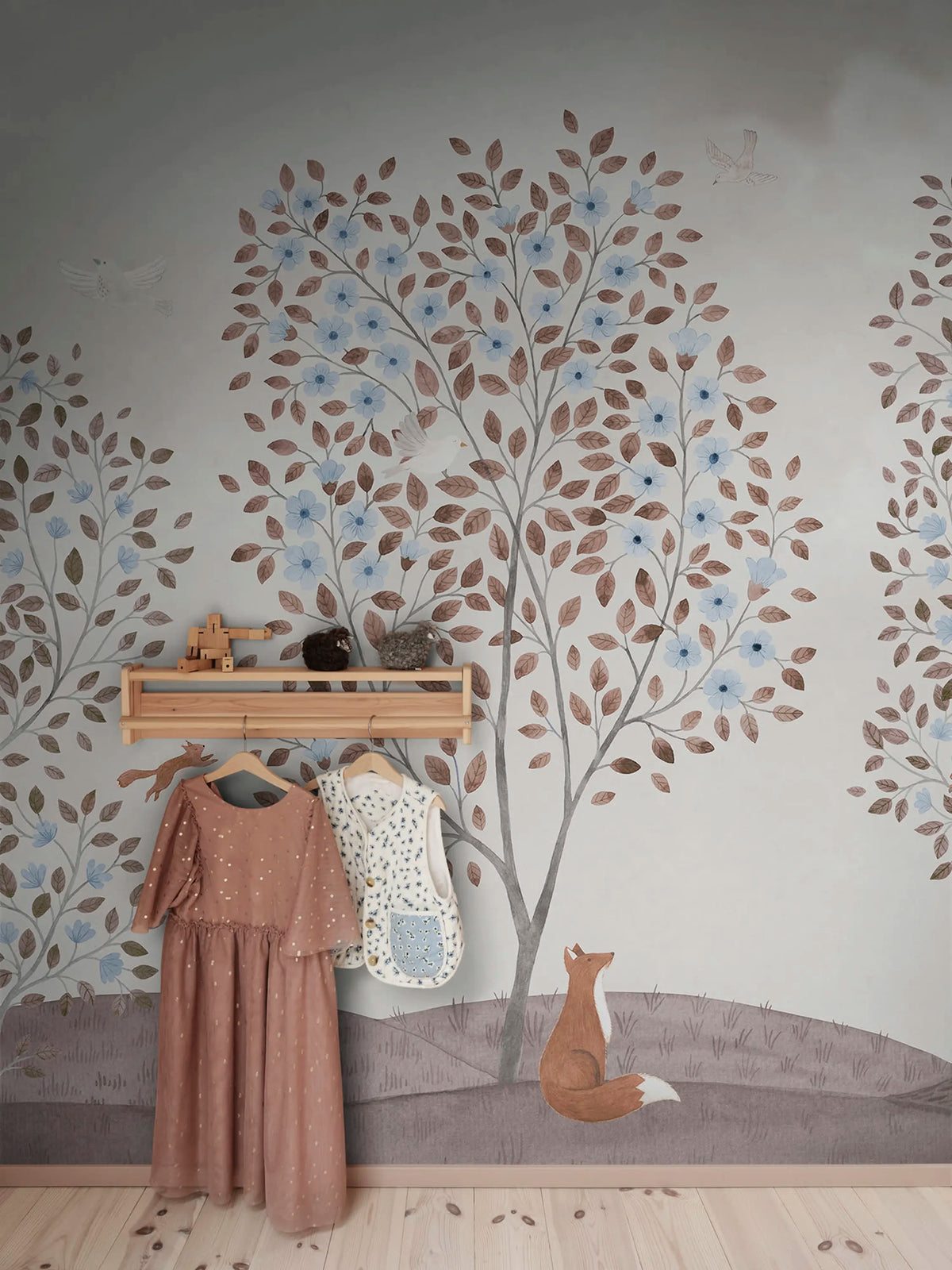 Happy Haven, Beige Mural Wallpaper - room preview 02