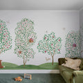Happy Haven, White Mural Wallpaper - room preview 02