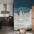 Funny Houses, Dark Blue Mural Wallpaper - room preview 02