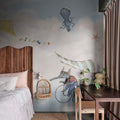 In the Clouds, Pink Mural Wallpaper - room preview 02