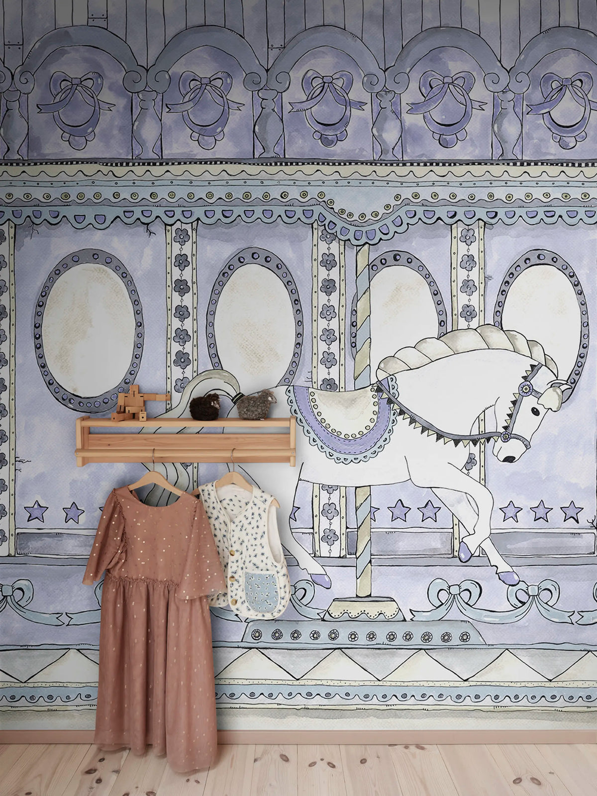Merry go Around, Lilac Mural Wallpaper - room preview 02