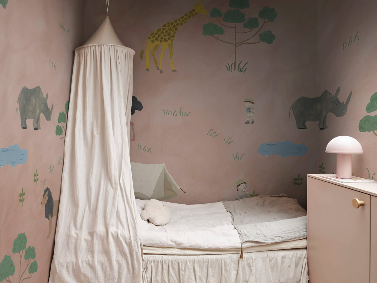 Animal Safari, Pink Mural Wallpaper - room preview 02
