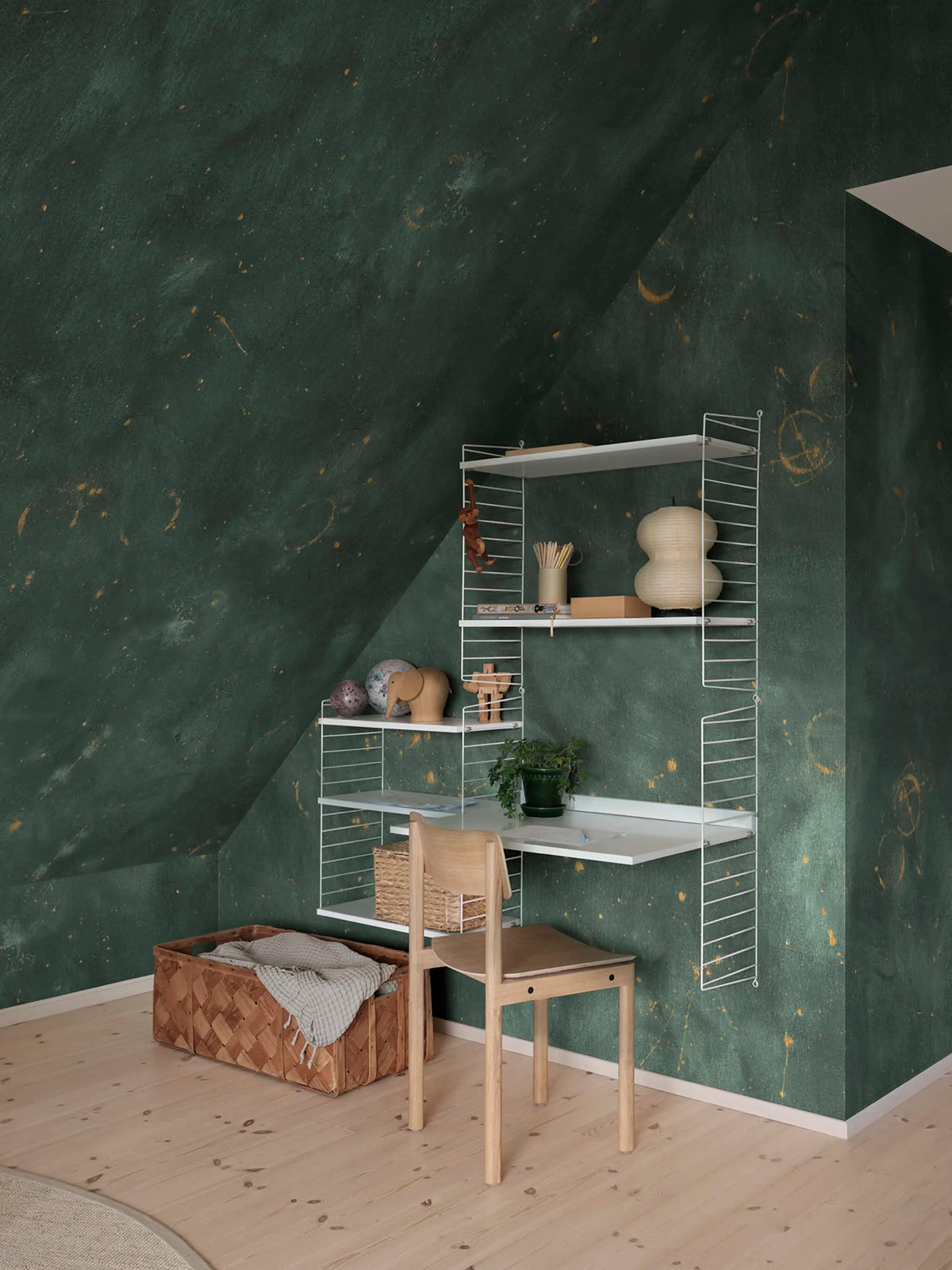 Sky Star, Dark Green Mural Wallpaper - room preview 02