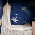Space Cats, Dark Blue Mural Wallpaper - room preview 02