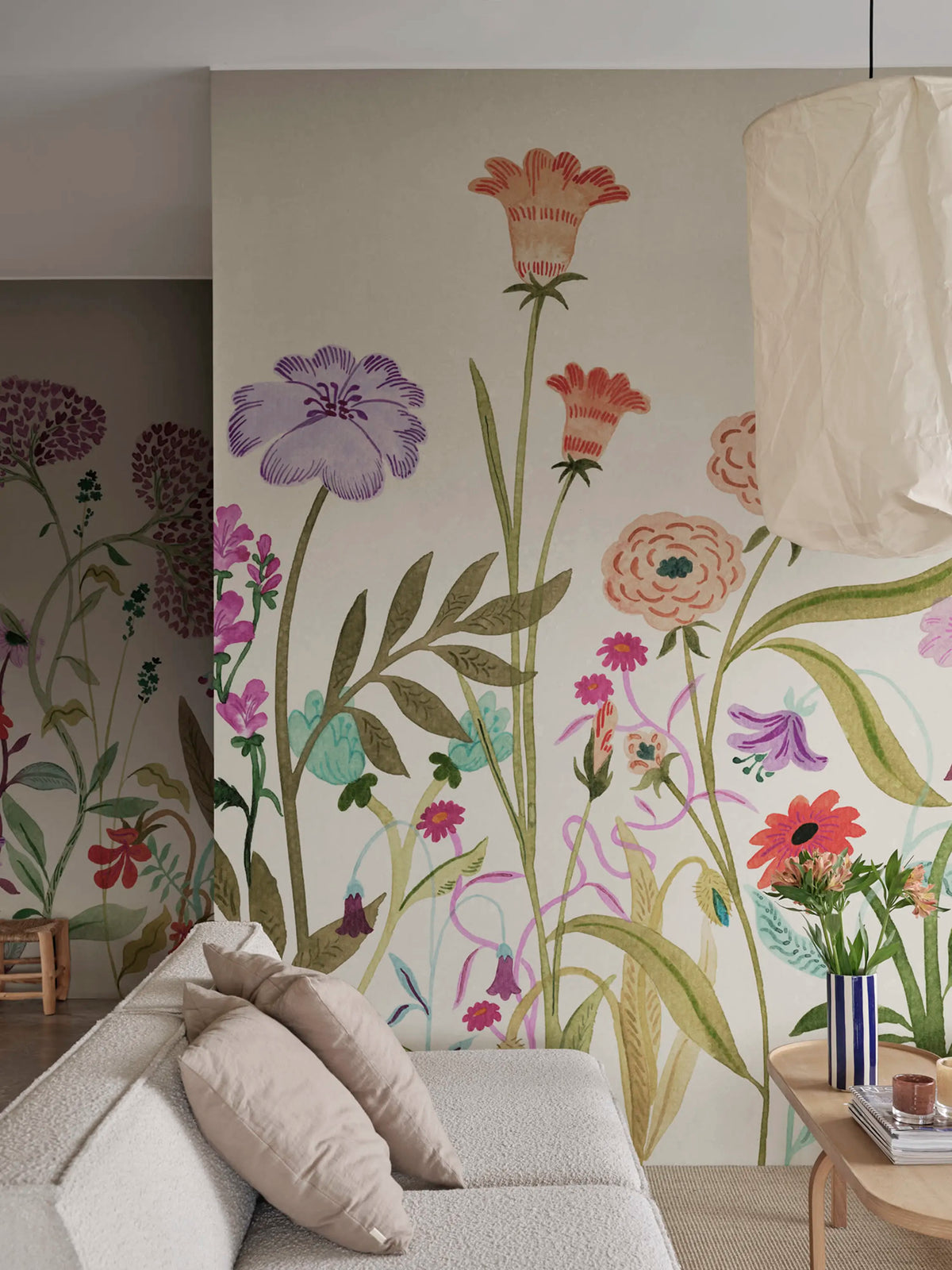 Summerfield, Beige Mural Wallpaper - room preview 02