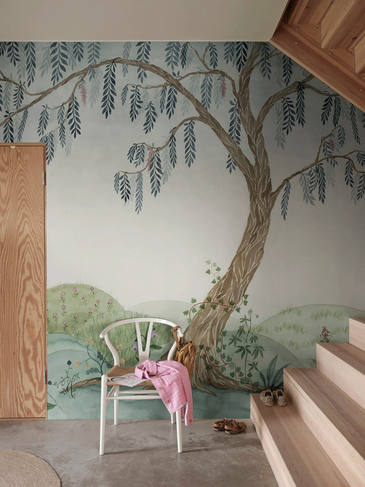 Dreamy Tree, Soft Green Mural Wallpaper - room preview 02