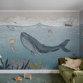 Under the Sea, Blue Mural Wallpaper - room preview 02