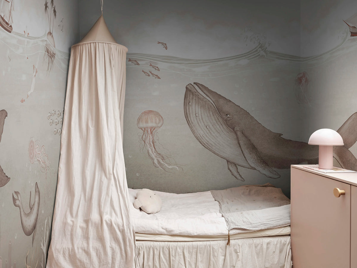 Under the Sea, Beige Mural Wallpaper - room preview 02