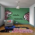 Cat Talk, Green Mural Wallpaper - room preview 02