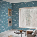 Bird, Blue Mural Wallpaper - room preview 02