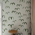 Bird, Green Mural Wallpaper - room preview 02