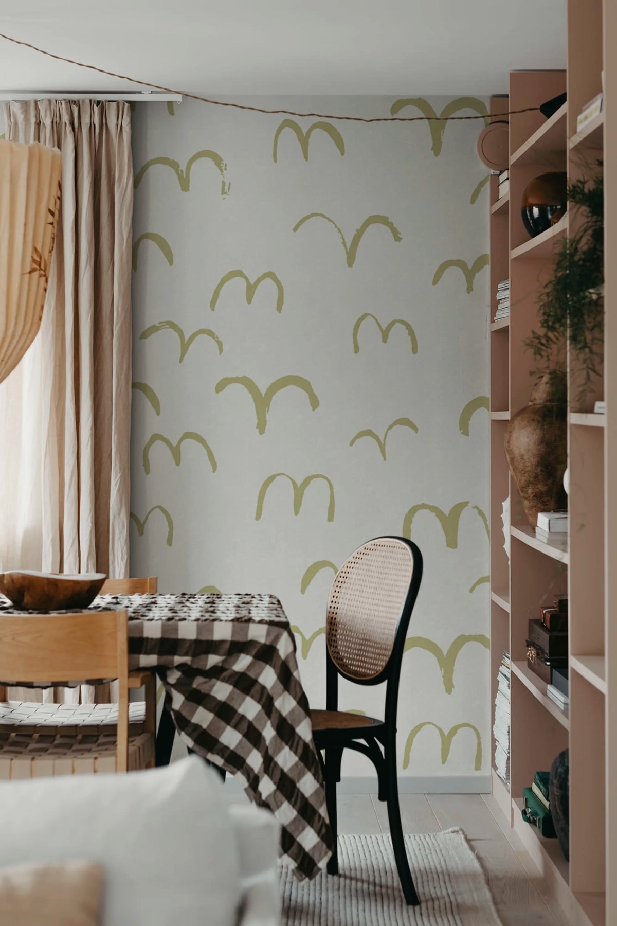Bird, Yellow Mural Wallpaper - room preview 02