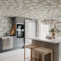 Water Lilies, Beige Mural Wallpaper - room preview 02