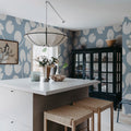 Water Lilies, Blue Mural Wallpaper - room preview 02