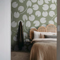 Water Lilies, Green Mural Wallpaper - room preview 02
