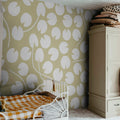 Water Lilies, Yellow Mural Wallpaper - room preview 02