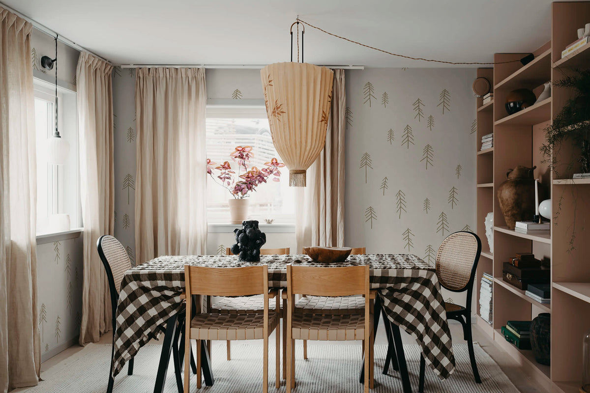 Tall, Beige Mural Wallpaper - room preview 02