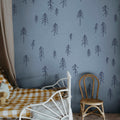 Tall, Blue Mural Wallpaper - room preview 02