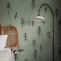 Tall, Darkgreen Mural Wallpaper - room preview 02