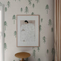 Tall, Green Mural Wallpaper - room preview 02