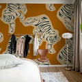 Quirky Tigers, Rust Mural Wallpaper - room preview 02