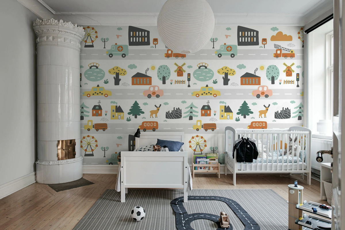 Roadmap, Pastel Mural Wallpaper - room preview 02