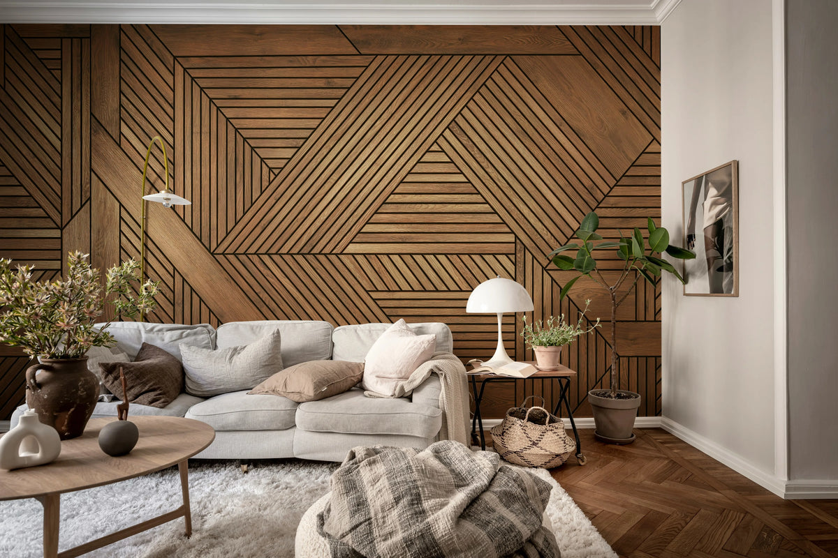 Wooden Art Bold, Teak Mural Wallpaper - room preview 02