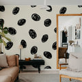 Doodle Dots, Black Mural Wallpaper - room preview 02