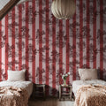 Happy Toile, Raspberry Mural Wallpaper - room preview 02