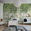 Friendly Forest, Green Mural Wallpaper - room preview 02