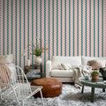 Wobbly Stripe, Pink Mural Wallpaper - room preview 02