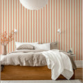 Wobbly Stripe, Red Mural Wallpaper - room preview 02
