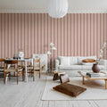 Wobbly Stripe, Soft Pink Mural Wallpaper - room preview 02
