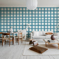 Painted Square, Blue Mural Wallpaper - room preview 02