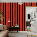 Painted Stripes, Red Mural Wallpaper - room preview 02