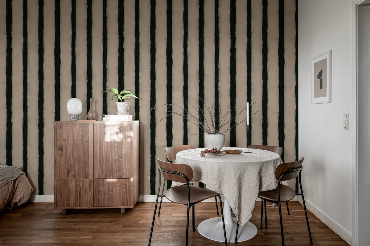 Painted Stripes, Pink Mural Wallpaper - room preview 02