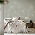 Waterlily Forest, Beige Mural Wallpaper - room preview 02