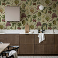 Vintage Greens Beige Mural Wallpaper - room preview 02