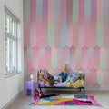 Gradient Stripes, Rainbow Mural Wallpaper - room preview 02