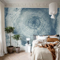 Tree Cut, Blue Mural Wallpaper - room preview 02