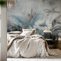 Vintage Garland, Blue Mural Wallpaper - room preview 02