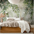 Vintage Leafs, Green Mural Wallpaper - room preview 02