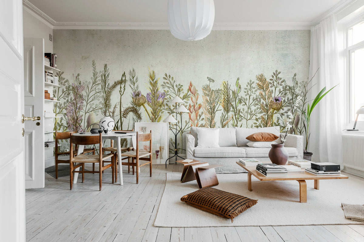 Concrete Meadow, Pastel Mural Wallpaper - room preview 02