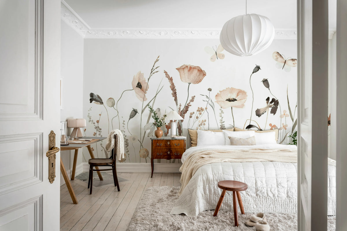 Delicate Meadow, Pastel Mural Wallpaper - room preview 02