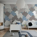 Happy Hillside, Gray Mural Wallpaper - room preview 02
